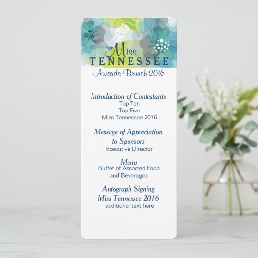 フローラカスタムページアンアワードBrunchプログラムカード2 メニュー (スタンド正面)