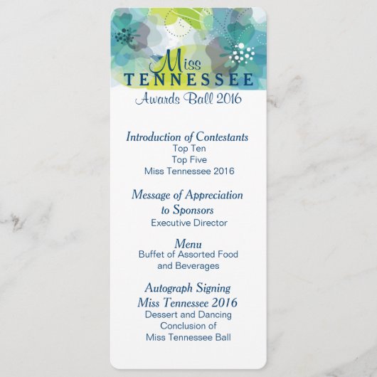 フローラカスタムページェント賞ボールプログラムカード2 メニュー (正面)
