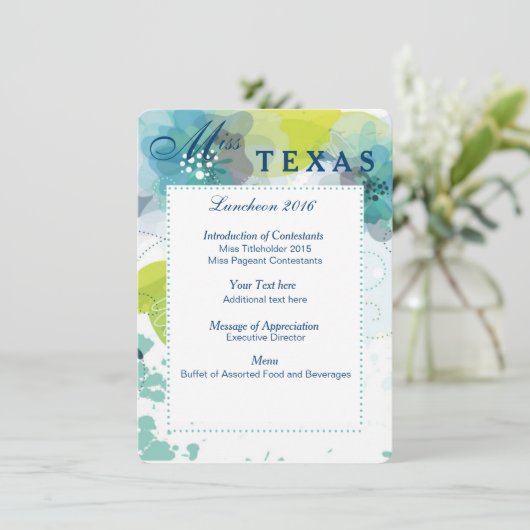 フローラカスタムページンランチョンプログラムカード メニュー (スタンド正面)