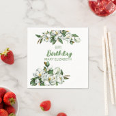 フローラカスタムマグノリアグリーナリーBIrthdayパーティー スタンダードカクテルナプキン (インサイチュ)