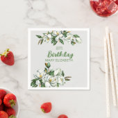 フローラカスタムマグノリアグリーナリーBIrthdayパーティー スタンダードカクテルナプキン (インサイチュ)