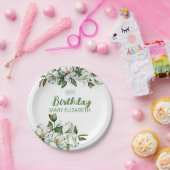 フローラカスタムマグノリアグリーナリーBIrthdayパーティー ペーパープレート (パーティー)