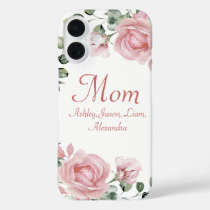 フローラカスタムマピンクローズ4から8の子供の名前 iPhone 16ケース