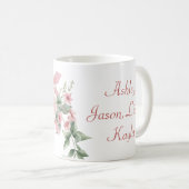 フローラカスタムマムピンクローゼスパーソナライズされた コーヒーマグカップ (正面右)