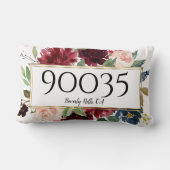 フローラカスタムメルロネイビー金ゴールドシティ州Zip ランバークッション (裏面)