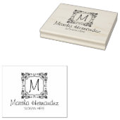 フローラカスタムモノグラム、スモールビジネス大規模 ラバースタンプ (押印)