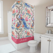 フローラカスタムランドスケープピーコック シャワーカーテン (インサイチュ)