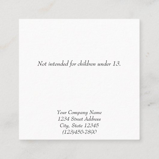 フローラカスタムリーススタッドイヤリング表示カード スクエア名刺 (裏面)