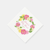 フローラカスタムレモンバラベビーシャワーパーティー スタンダードカクテルナプキン (角)