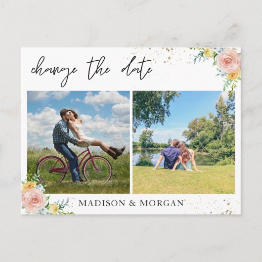 フローラカスタム写真で日付を変更 案内ポストカード (正面)