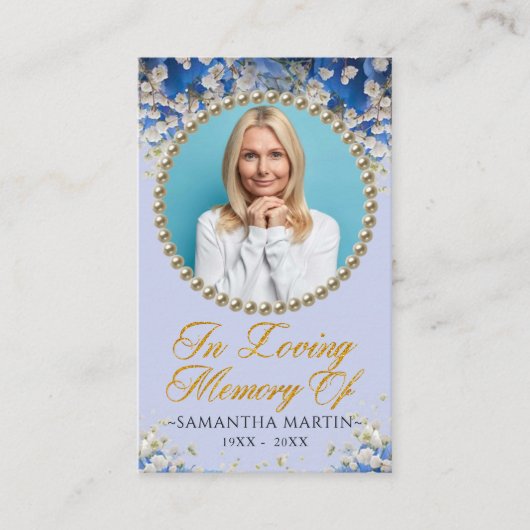 フローラカスタム写真葬儀祈りの言葉カード 名刺 (正面)