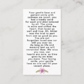 フローラカスタム写真葬儀記念祈りの言葉カード 名刺 (裏面)