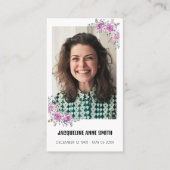 フローラカスタム写真葬儀記念祈りの言葉カード 名刺 (正面)