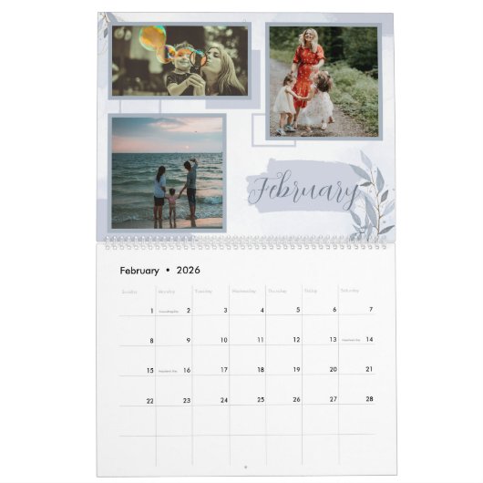 フローラカスタム家族の写真数々のの思い出 カレンダー (2月 2026)