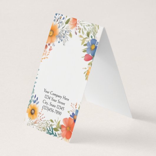 フローラカスタム折り畳みテントイヤリング表示カード 名刺 (裏面)