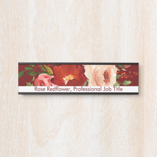 フローラカスタム花バラオフィスドアサイン サインプレート (正面)