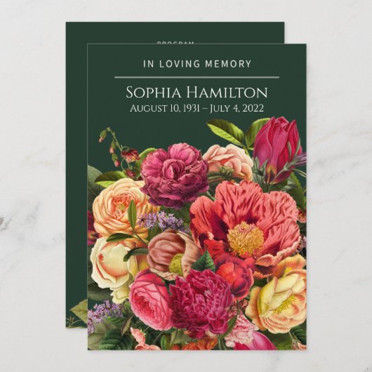 フローラカスタム葬祭記念事業 プログラム (正面/裏面)