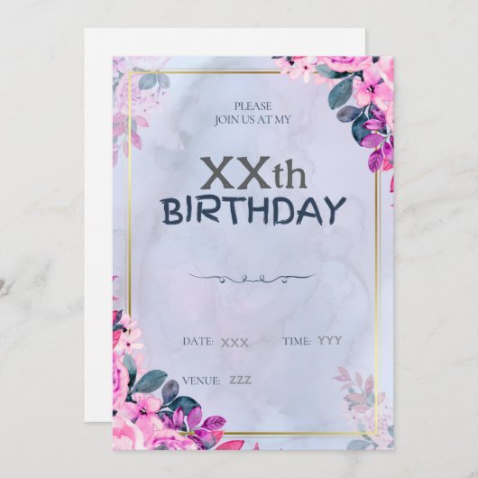 フローラカスタム誕生日招待状カード シーズンカード (正面/裏面)