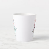 フローラカスタムEレターウオータカラー葉モノグラム カフェラテマグ (正面)