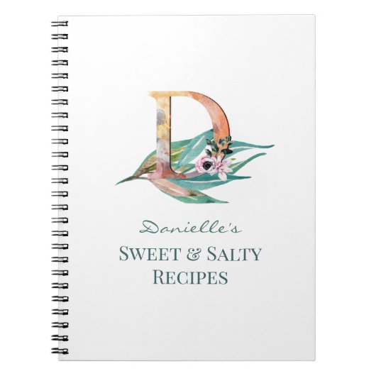 フローラカスタムRレター水彩モノグラム ノートブック (正面)