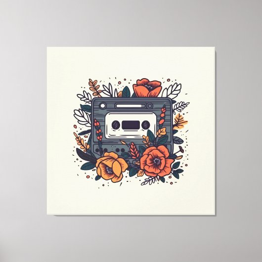 フローラカセットテープ キャンバスプリント (正面)