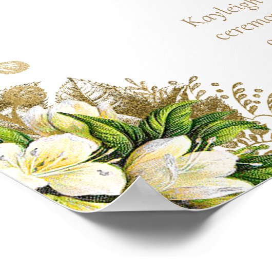 フローラカソリッ結婚ク教会の歓迎サイン ポスター (角)