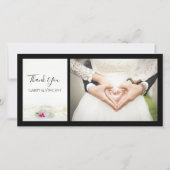 フローラカップとピンクのバラ結婚の感謝 サンキューカード (正面)