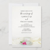 フローラカップとピンクのバラ結婚ズ 招待状 (正面)