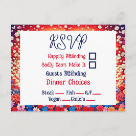 フローラカップルユニークウェディングRSVP ポストカード