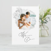 *~*フローラカップル写真RSVP + QR AR6結婚のInv 招待状 (スタンド正面)