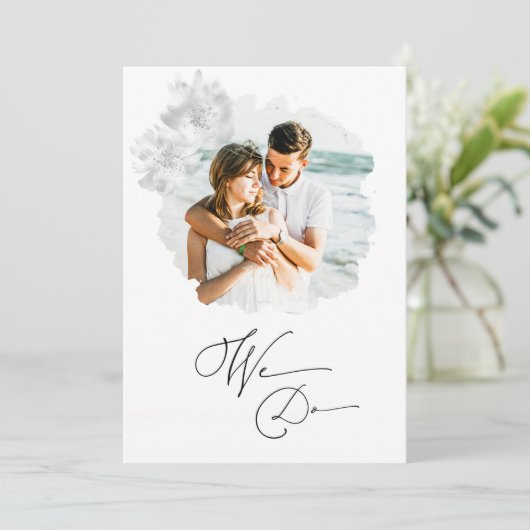 *~*フローラカップル写真RSVP + QR AR6結婚のInv 招待状 (スタンド正面)