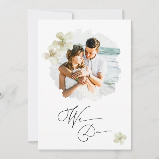 *~*フローラカップル写真RSVP + QR AR6結婚のInv 招待状 (正面)