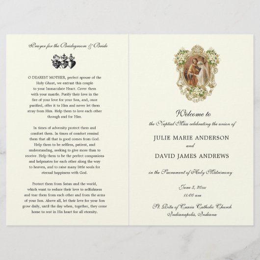 フローラカトリックのラテン質量結婚式 プログラム (正面)