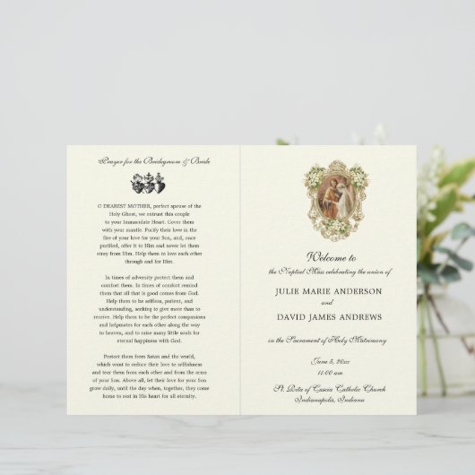 フローラカトリックのラテン質量結婚式 プログラム (スタンド正面)