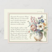 フローラカトリックの記憶祈りの言葉へヴァージンメアリー ポストカード (正面/裏面)