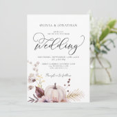 フローラカボチャすべて1予算QRコード結婚ズ 招待状 (スタンド正面)