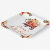 フローラカボチャのトラック赤ちゃんシャワー ペーパープレート (傾斜あり)