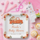 フローラカボチャのトラック赤ちゃんシャワー ペーパープレート (パーティー)