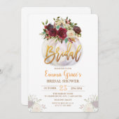 フローラカボチャのブライダルシャワーへの招待 招待状 (正面/裏面)