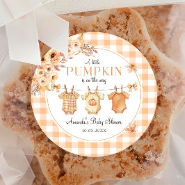 フローラカボチャの小さな赤ちゃんシャワーシール ラウンドシール