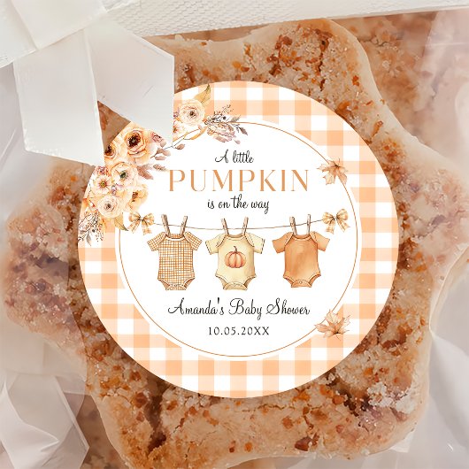 フローラカボチャの小さな赤ちゃんシャワーシール ラウンドシール