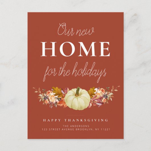 フローラカボチャの引っ越し案内ポストカード ポストカード (正面)