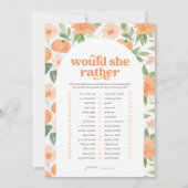 フローラカボチャの赤ちゃんシャワー彼女はむしろゲーム 招待状 (正面)