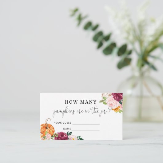 フローラカボチャはカボチャのゲームの数を推測する エンクロージャーカード (スタンド正面)