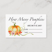 フローラカボチャはカボチャのゲームの数を推測する エンクロージャーカード (正面)