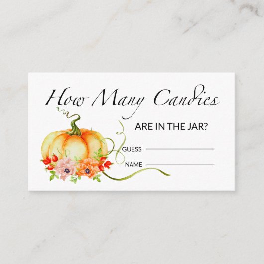 フローラカボチャはキャンディーカードの数を推測する エンクロージャーカード (正面)