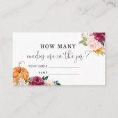 フローラカボチャはキャンディーカードの数を推測する エンクロージャーカード (正面)