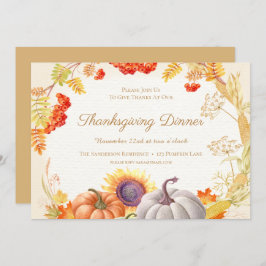 フローラカボチャひまわり感謝祭ディナー 招待状