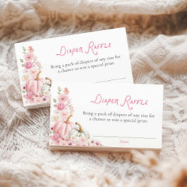 フローラカボチャ女の子おむつラッフルカード エンクロージャーカード