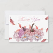 フローラカボチャ女の子ベビーシャワーサンキューカード 招待状 (正面)